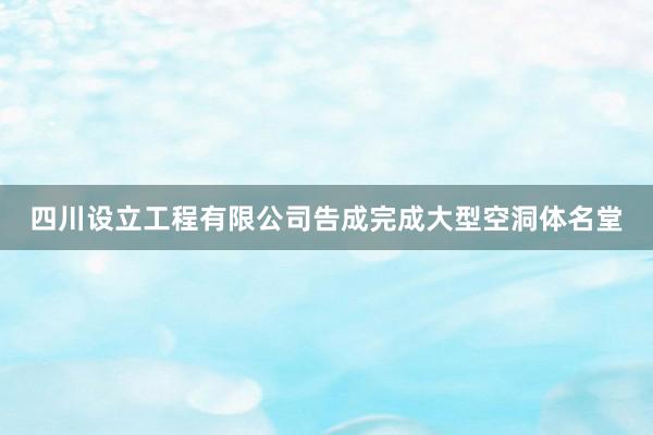 四川设立工程有限公司告成完成大型空洞体名堂